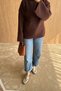 Zero Collar Lightweight Spanish Sleeve Soft Textured Angora Women's Knitwear Sweater - 3