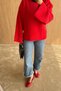Zero Collar Lightweight Spanish Sleeve Soft Textured Angora Women's Knitwear Sweater - 8