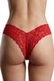 Red Floral Patterned Lace String Panties Tm1526 - 2