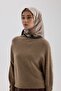 Sura Silk Scarf 53007 Black Beige - 2