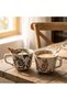 Large Ceramic Coffee Mug Cereal Breakfast Cup, Ancient Style Hand-painted Mug for Espresso & Cappuccino Dishwasher Microwave Safe (325ml, 2, Pieces) - 4