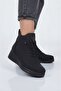 Women's Black Zippered Furry Casual Boots - Stylish and Comfortable Mom Boots - 2