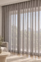 Anthracite Gray Tulle Curtain with Slubbed Texture, Elegant 1/3 Sik Pile, Ready to Use with Cornice, Suitable for Any Room - 2