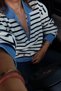 Striped Colorful Knitwear with Zipper Collar - 5