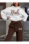 Women's - Men's Printed 3 Threaded Yarn Embroidered Top and Bottom Tracksuit Set
