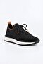 Delta Black-Orange Knitwear & Genuine Leather Sneaker - 2