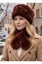 Premium Women's Faux Fur Hat and Plush Scarf Set - Soft Textured Lined Winter Hat and Scarf Set - 2