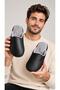 Men's House Slippers Black Leather Fur Lined Plush Warm Sole Winter Comfortable Slippers Dowry Slippers - 2