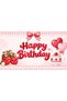 Strawberry Themed Birthday Vinyl Banner Happy Birthday Birthday Banner Party Ornament Backdrop Decoration Happy Birthday |   Children's Party Decoration Birthday Party Set Ornament - 2