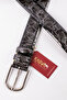 Smoked Gray Stone Crocodile Pattern Leather Belt 3.5 cm