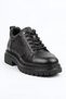 Forte Black Genuine Antique Leather and Printed Detailed High Sole Men's Shoes - 3