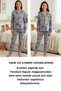 Soft Suede Buttoned Women's Pajama Set - Winter Bear Motif Mother-Daughter Combination Can Be Made - 3