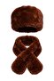 Premium Women's Faux Fur Hat and Plush Scarf Set - Soft Textured Lined Winter Hat and Scarf Set - 5
