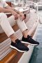 Delta Black-Orange Knitwear & Genuine Leather Sneaker - 7