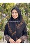 Black Printed Tasseled Cotton Writing Pad – 105X105 cm