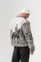 Cavalier Tapestry Fabric Horse Figure Patterned Men's Coat with Snap Fasteners - 8