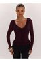 Women's Minimalist French Style Long Sleeve Flounce Blouse - 4