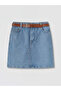 Regular Fit Belted Girls' Jean Skirt - 3