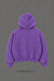 Oversize Zero Hour Printed Hooded Purple Sweatshirt - 2