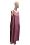 Women's Natural Linen Sleeveless Dress & Silk Blend Tassel Detailed Long Kimono Jacket Set - 4