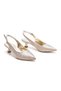 Women's Gold Waterway Open Back Short Thin Heeled Comfortable Evening Dress Stiletto - 3