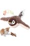 لعبة قطط على شكل طائر، طائر محاكي بأجنحة ترفرف وصوت تغريد، مجموعة ألعاب طيور تفاعلية