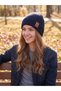 Unisex Fleece-Lined Thick Winter Knitted Beanie - Leather Detailed - 3