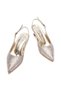 Women's Gold Waterway Open Back Short Thin Heeled Comfortable Evening Dress Stiletto - 4