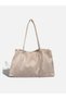 Women's Large Size Suede Shopper Shoulder Bag - 3