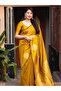 Mustard Soft Silk Saree with Golden Zari Motifs - MAF101225 | Mustard - 2