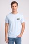 Men Crew Neck Short Sleeve Brand Logo T-Shirt, Light Blue