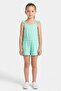 Kids Girl 2 Pcs Textured Jumpsuit And Scrunchies, Turquoise