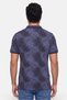 Men Regular Fit Allover Print Short Sleeve Polo Shirt, Navy - 4
