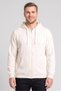 Men Textured Long Sleeve Hoodie, Ivory