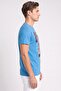 Men Crew Neck Short Sleeve Graphic Print T-Shirt, Blue - 3