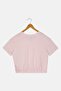 Kids Girl Short Sleeve Brand Logo Top, Pink - 3