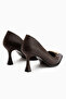 Danya Genuine Leather Brown Buckle Women's Heeled Shoes - 6