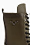 Sanela Genuine Leather Khaki Women's Boots - 4