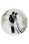 White Cardboard Plates with Patterned 18cm - 6pcs
