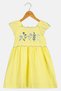 Toddlers Girl Embroidered Dress, Yellow - 2