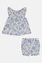 Toddlers Girl 2 Pcs Floral Print Dress And Shorts Set, Multicolor - 3