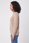 Women Crew Neck Knitted Sweater, Tan - 3