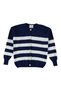Women's Striped Bearded Soft Textured Knitwear Cardigan Jacket - 3