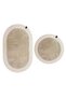 Eclipse Series Plush Textured Jute Framed 2-Piece Oval Floor Mat Set - Non-Slip Base