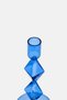 Glass Candle Holder, Blue - 3
