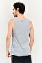 Men Loose Fit Sleeveless Training Vests, Grey - 3