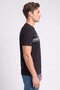 Men Crew Neck Short Sleeve Graphic Print T-Shirt, Black - 3