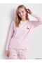 Ozmarka New Season Pink Cherry Patterned Women's Pajama Set - 2