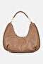 Women Brand Logo Shoulder Bag, Light Brown - 3