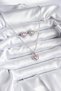 316L Steel Chain Silver Color Pink Zircon Stone Heart Model Women's Necklace Earring Set - 2